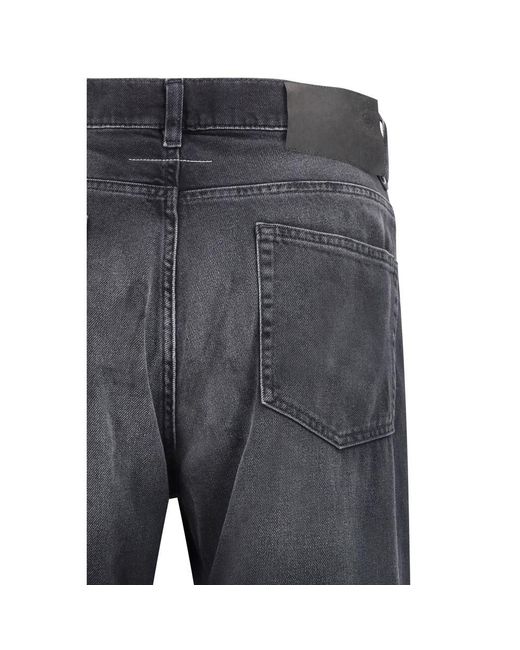 MM6 by Maison Margiela Blue Cotton Straight-Leg Jeans Clothing for men