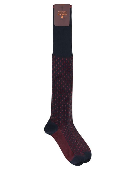 Gallo Purple Patterned Cotton Long Socks for men