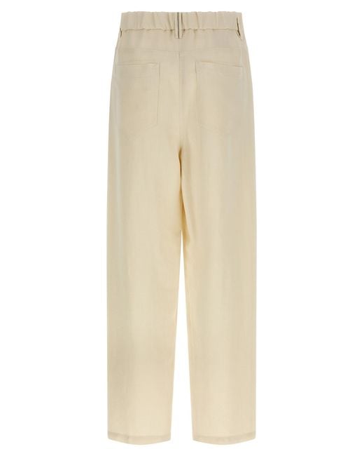 Brunello Cucinelli Natural Viscose Casual Pants