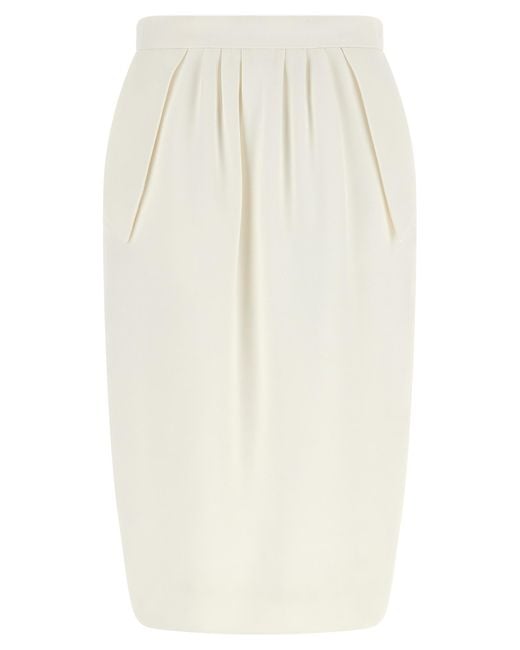 Stella McCartney White Polyester Midi Skirt