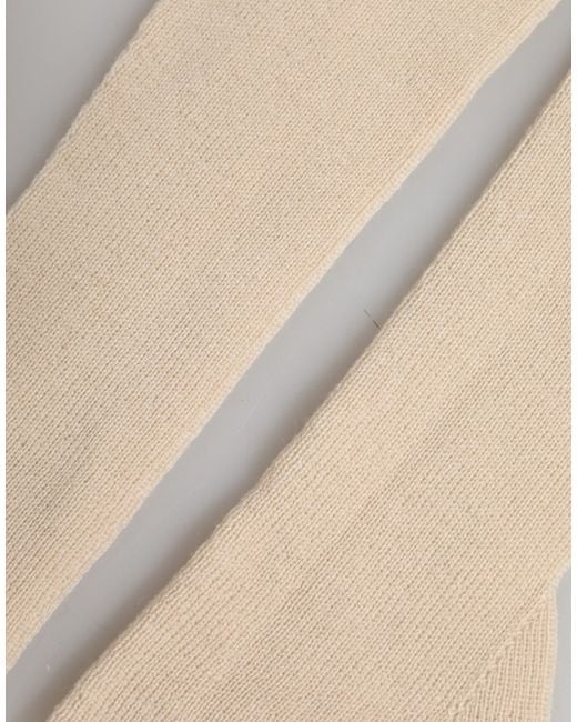 Dolce & Gabbana Natural Wool Fingerless Elbow Length Gloves