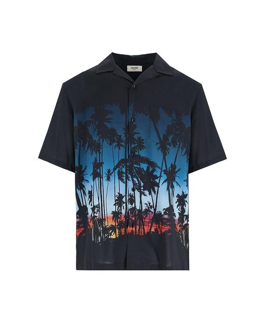 Céline Blue Shirts Viscose for men