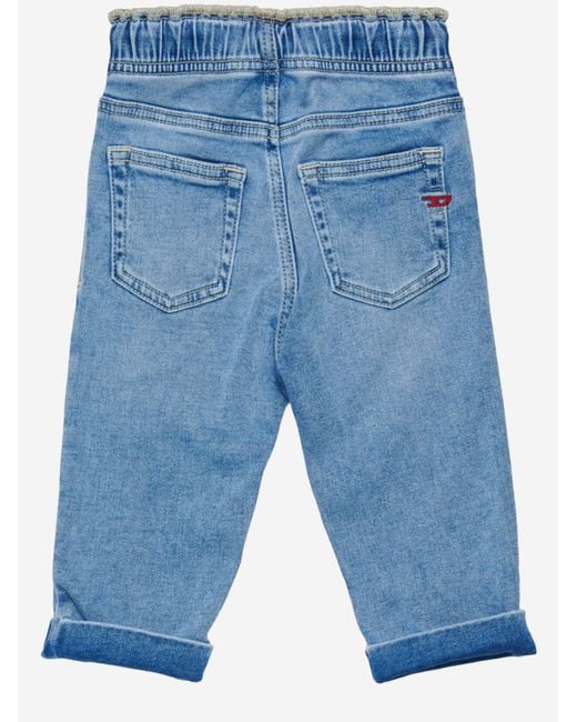 DIESEL Blue Cotton Jeans With Elastic Waist for men