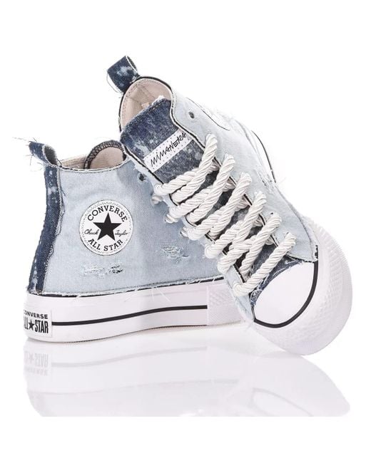 MIMANERA Blue Denim Converse Platform in White Lyst UK