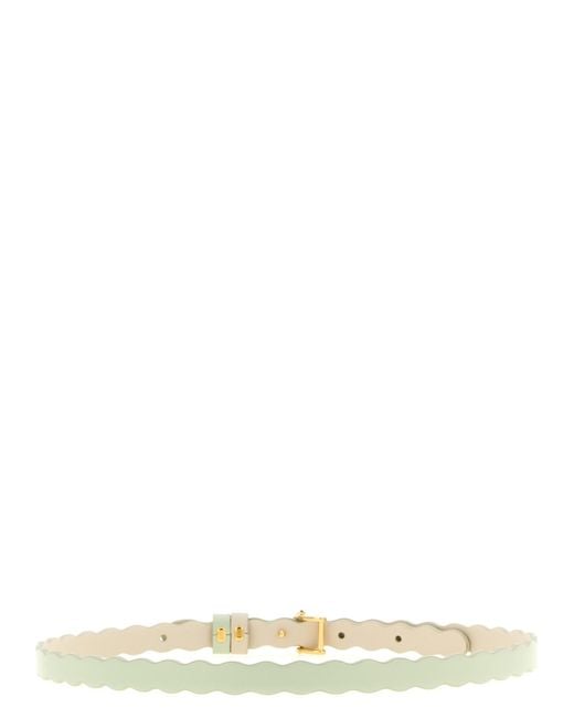 Fendi White Calfskin Regular Belt