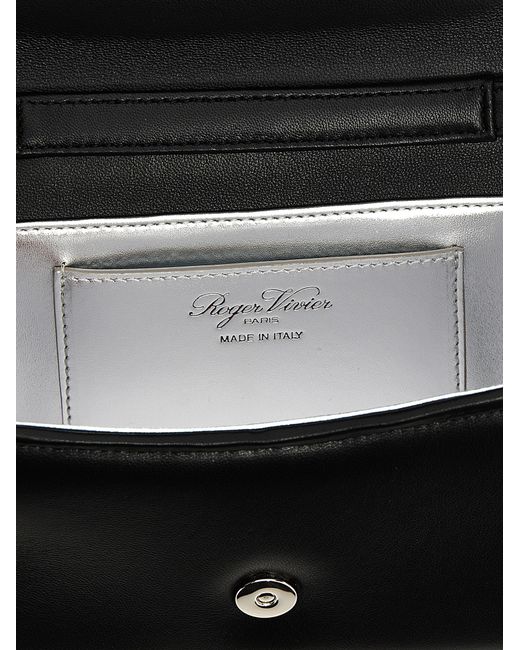 Roger Vivier Black Lamb Leather Handbag Bag