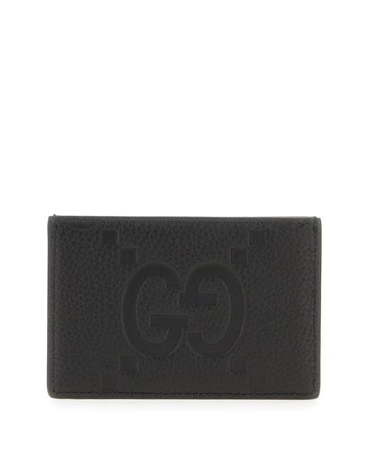 Gucci Gg Jumbo Leather Int 866 Card Case in Black for Men | Lyst