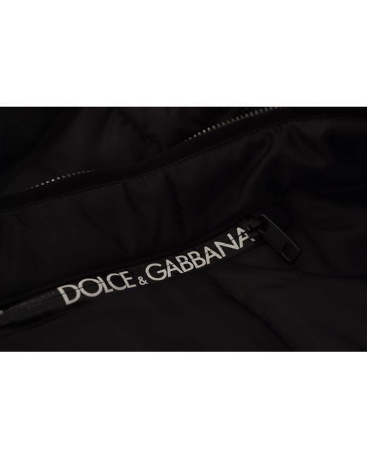 Dolce & Gabbana Black Nylon Hooded Parka Coat Winter Jacket Clothing for men