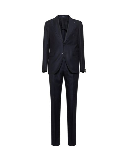 Tagliatore Blue Virgin Wool Single-Breasted Suit for men