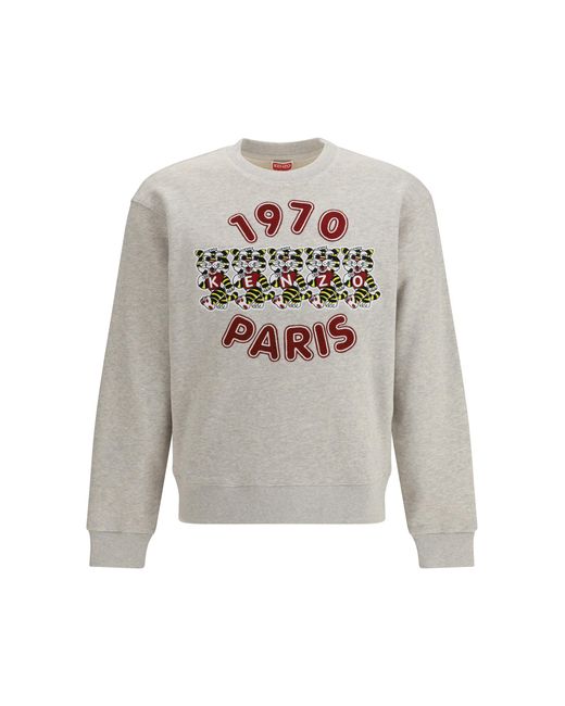 KENZO White Wild Tiger Cotton Sweatshirt Sweatshirts for men