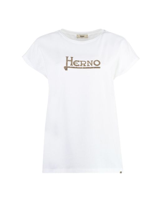 Herno White T-Shirt With Logo