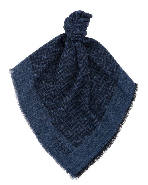 Fendi Blue Ff Shawl