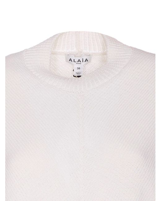 Alaïa White Batwing Sweater