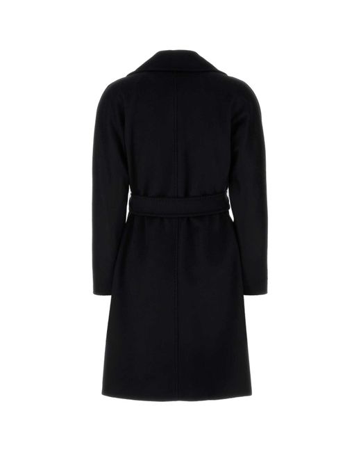 Max Mara Black Wool Dravenna Coat