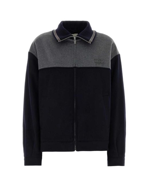 Miu Miu Black Two-Tone Velour Jacket
