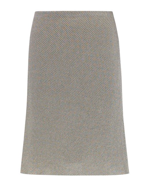 Miu Miu Gray Knit Mini Skirt Viscose