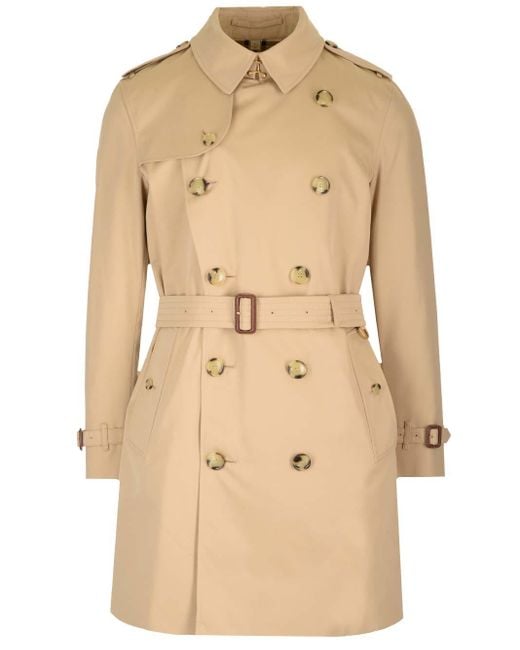 Burberry Natural Cotton Double-Breasted Trench Coat for men