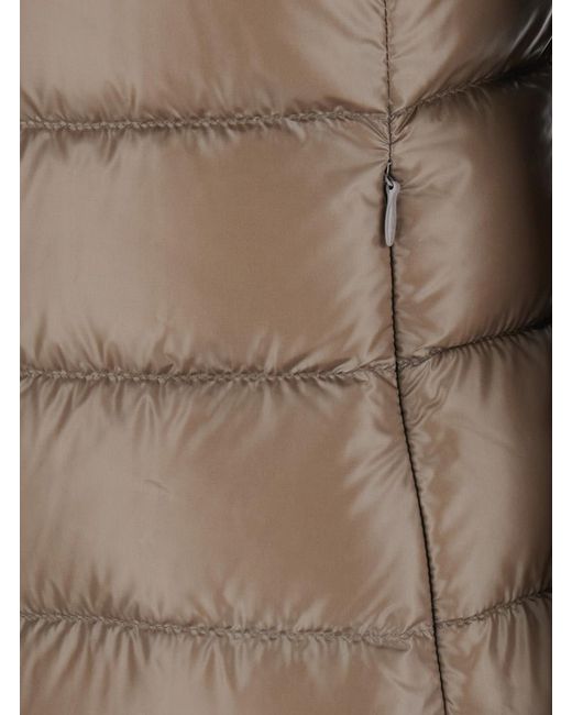Herno Brown Hooded Short Puffer Jacket Giada Polyamide