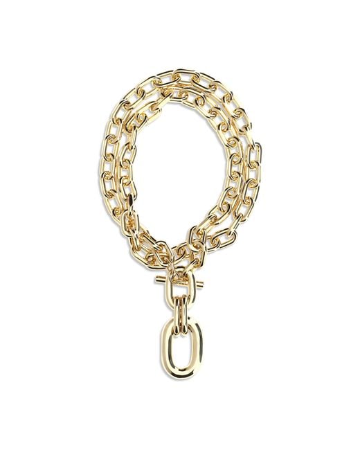 Rabanne Metallic Xl Link Chain Necklace Brass Bracelets