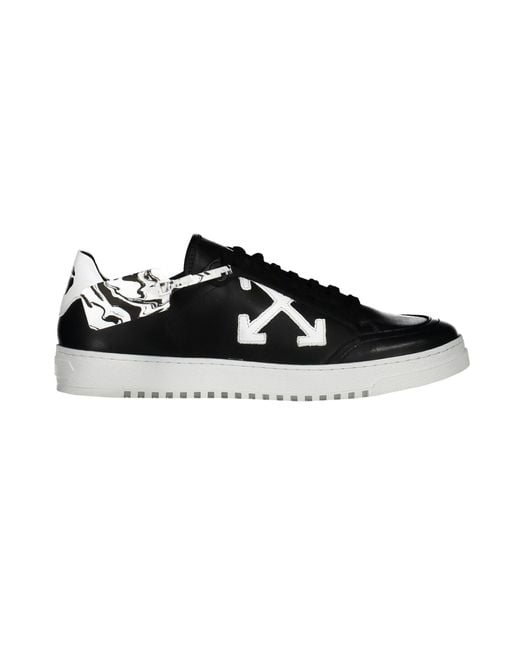 Off-White c/o Virgil Abloh Black Leather Low-Top Sneakers for men