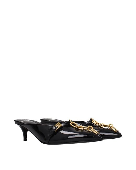 Balmain Black Leather Platform Sandals