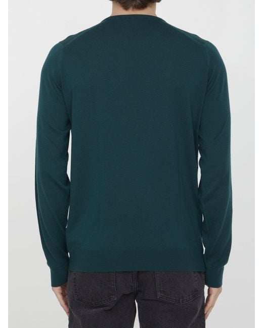 John Smedley Green Merino Jumper for men