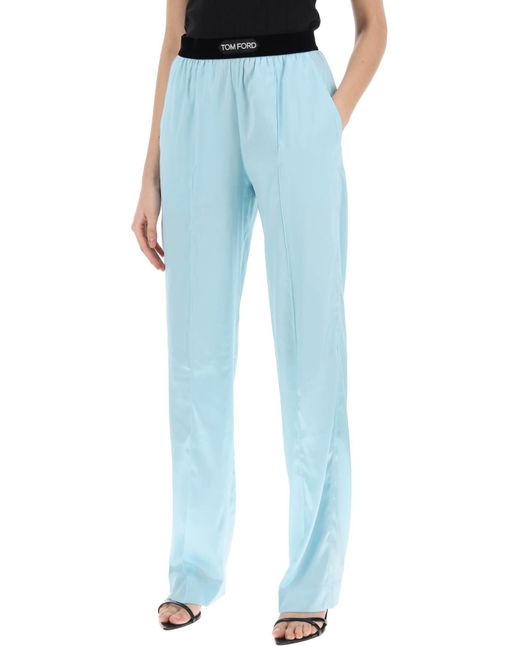 Tom Ford Blue Silk Trousers