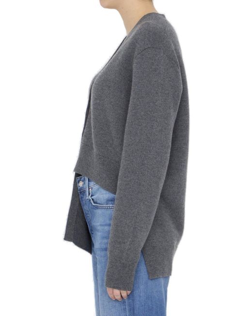 Loewe Gray Buttoned Asymmetric Cardigan