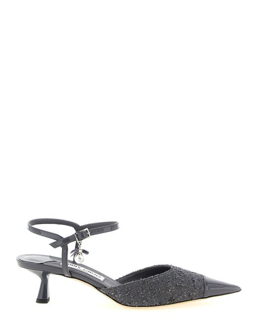 Jimmy Choo White Graphite Slingback Pumps
