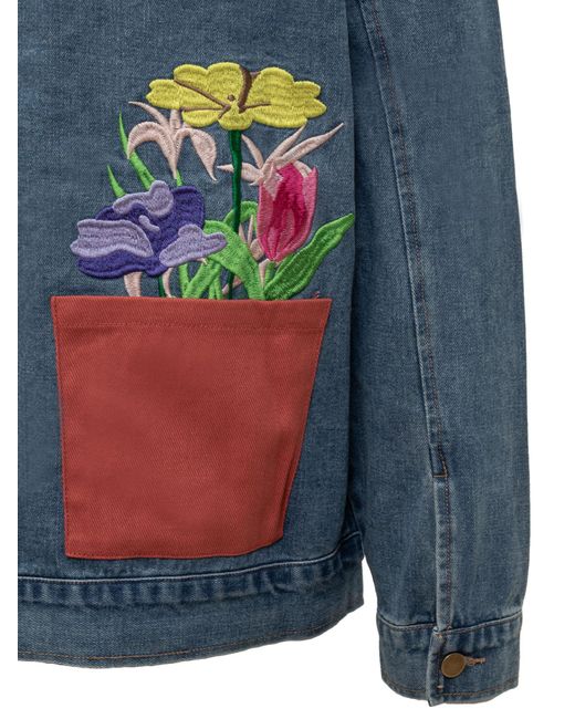 Kidsuper Blue Flower Jacket for men