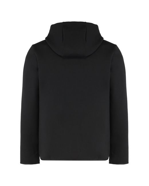 EA7 Black Full-Zip Hoodie Polyester for men