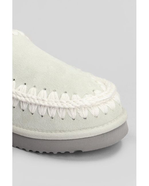 Mou White Eskimo Stitching Slipper-Mule