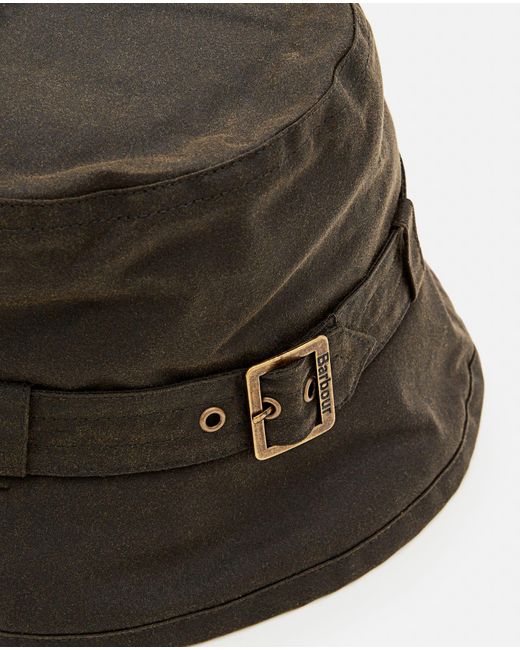 Barbour Brown Kelso Waxed Cotton Belted Bucket Hat