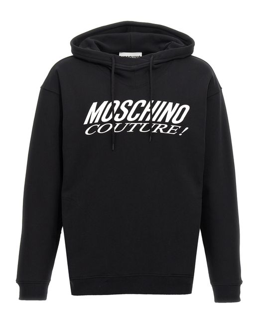 Moschino Blue Logo Print Hoodie for men