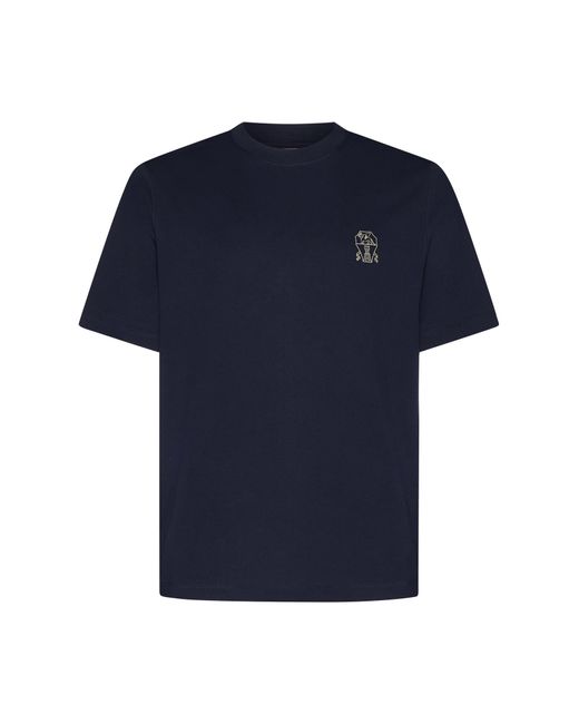 Brunello Cucinelli Blue T-shirts And Polos for men
