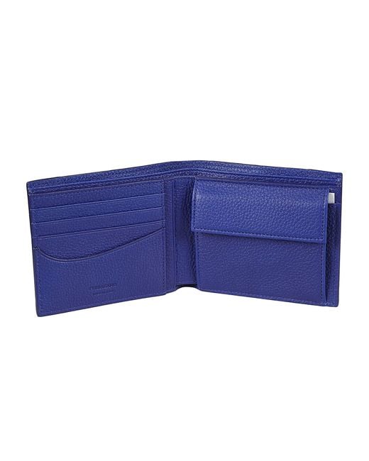 Ferragamo Blue Logo Bifold Wallet for men