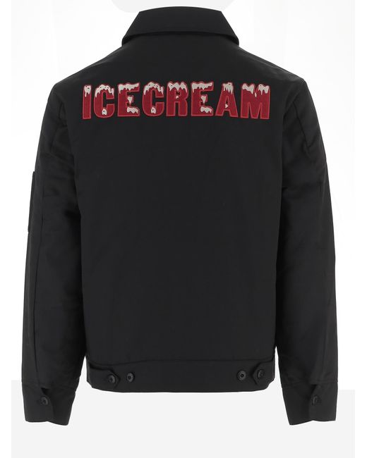 ICECREAM Black Jacket Drippy Body: Polyester for men