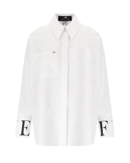 Elisabetta Franchi White Shirt With Maxi Logo