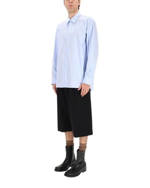 Dries Van Noten Blue Shirt Croom Cotton for men