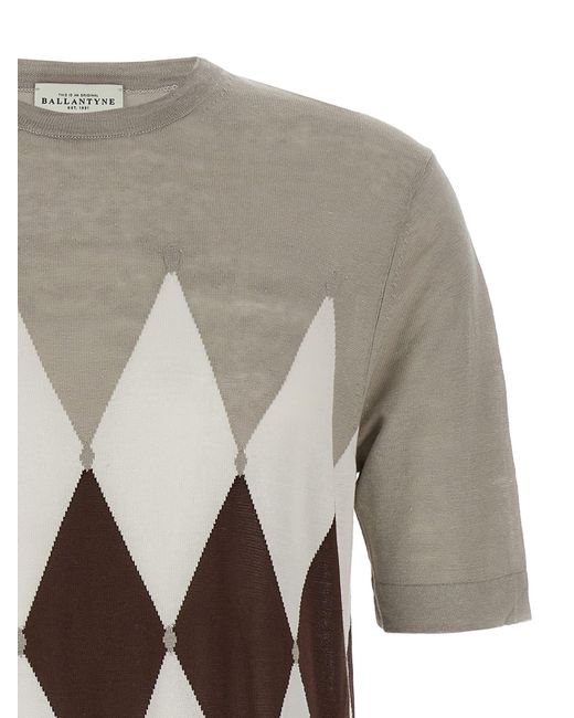 Ballantyne Multicolor Argyle T-Shirt for men