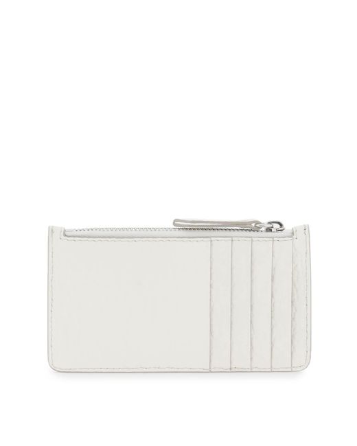 Maison Margiela White Leather Zipped Cardholder for men
