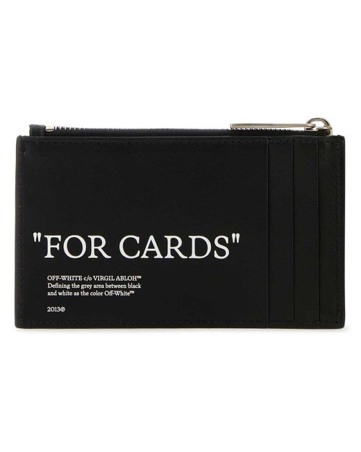 OffWhite c/o Virgil Abloh ZipUp 4Slot Cardholder in Black for Men