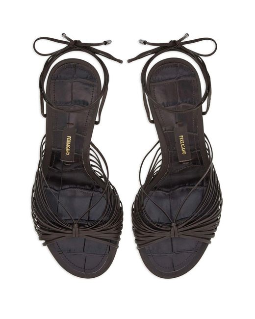 Ferragamo Black Calf Leather Sandal
