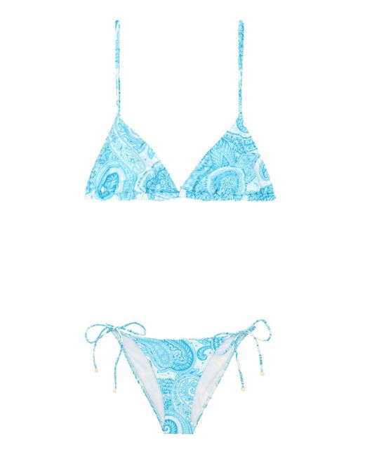 Etro Blue Liquid Paisley Bikini