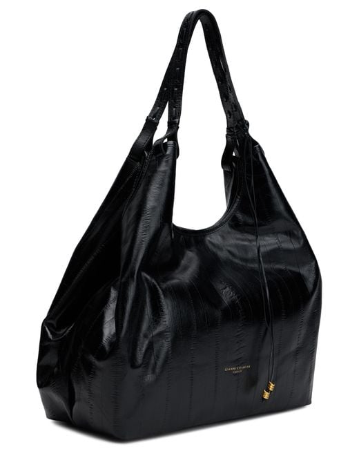 Gianni Chiarini Black Hobo Shoulder Bag Calfskin Tote