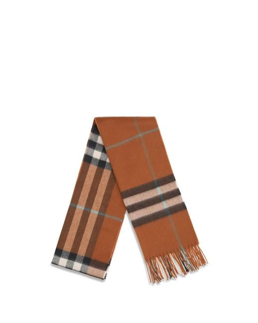 Burberry Brown Check Cashmere Scarf