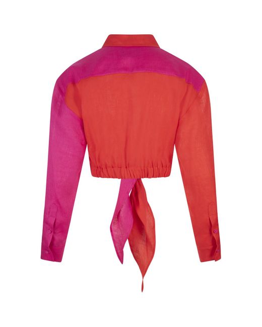 ALESSANDRO ENRIQUEZ Red And Fuchsia Short Shirt With Knot