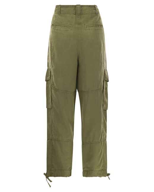 Polo Ralph Lauren Green Linen Blend Twill Cargo Trousers