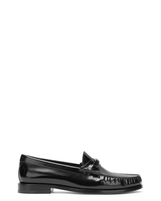 Céline Black Triomphe Luco Leather Loafers Bull for men
