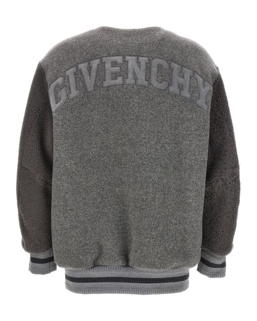 Givenchy Gray Logo Bomber Jacket Casual Jackets, Parka